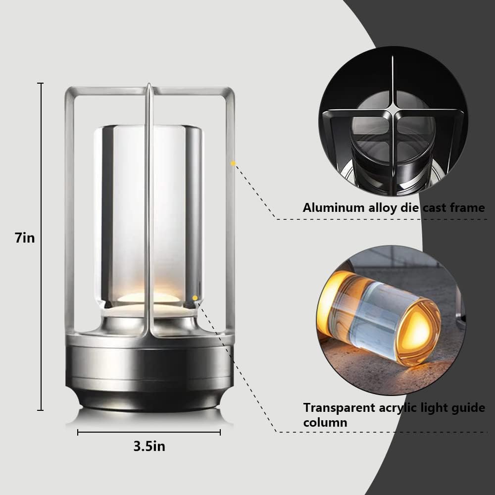 LED Lantern Silver 17.5cm